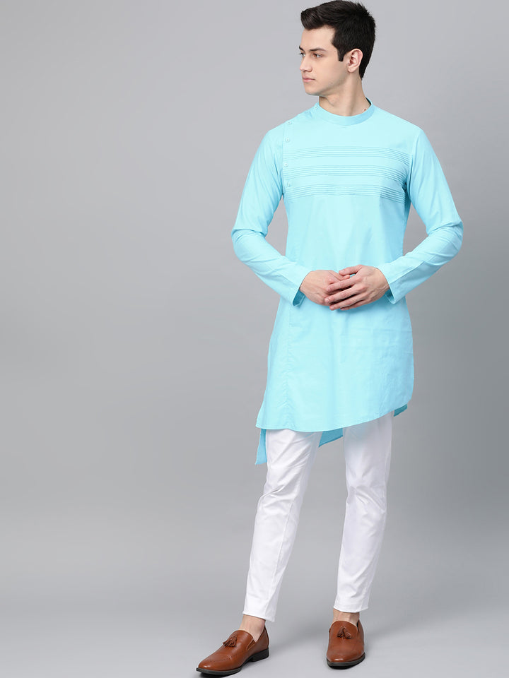 Yoke Thread worked Solid Straight kurta with pyjama