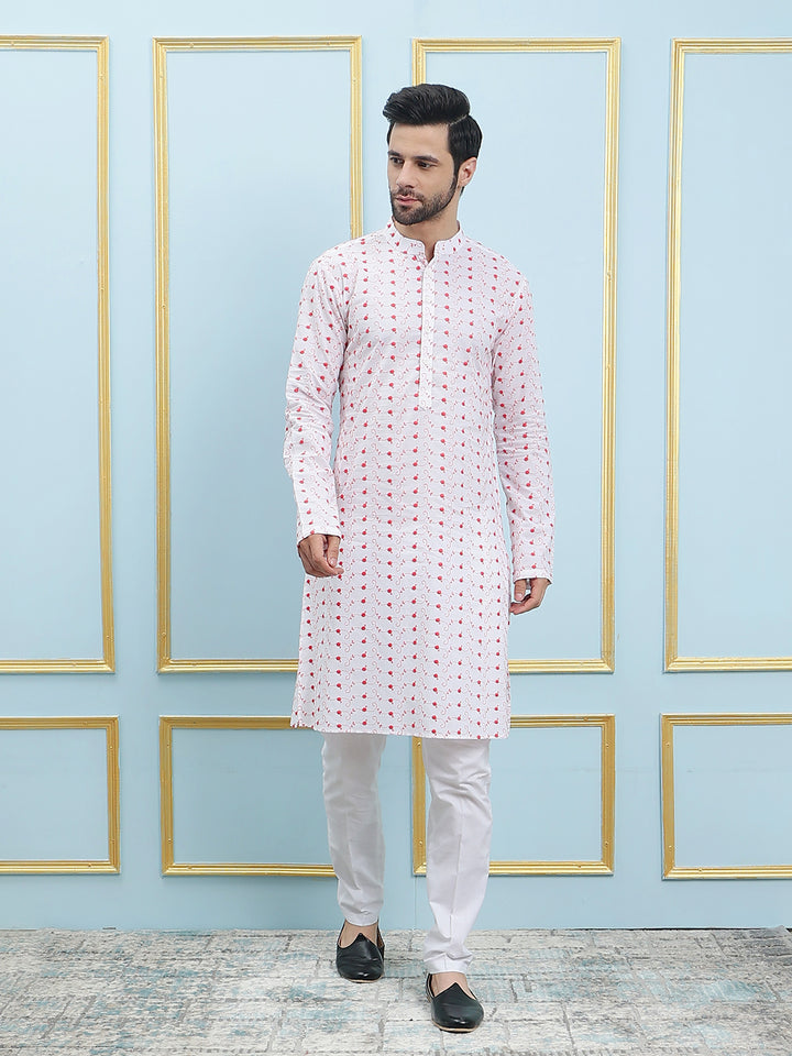 Embroidered Pure Cotton Straight Kurta