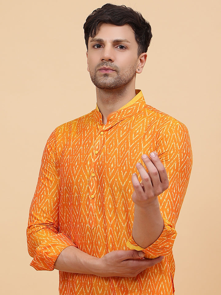 Ikat Printed Cotton Kurta