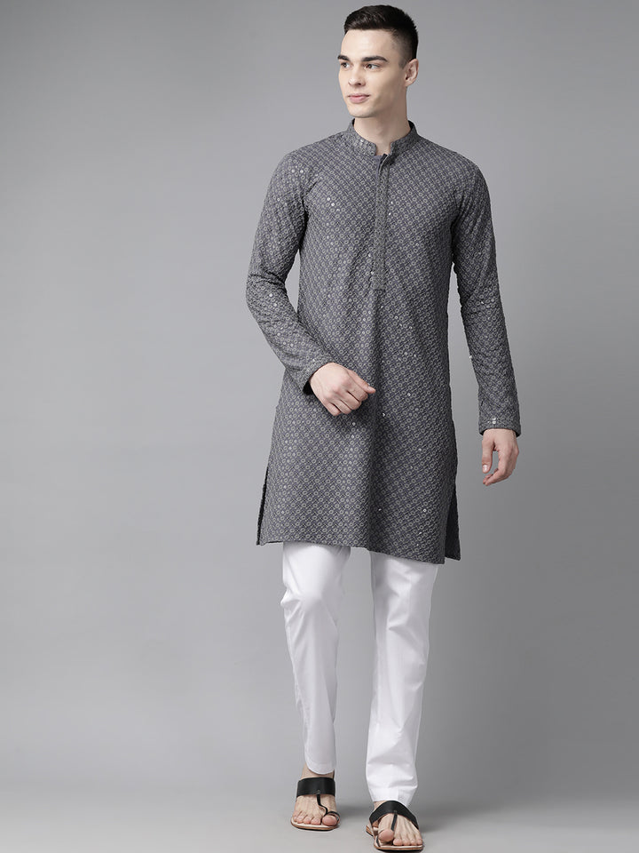 Sequins Embroidered Rayon Kurta