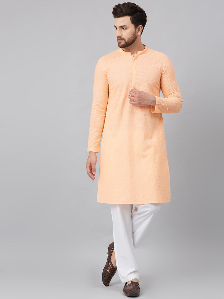 Chikankari Embroidered Straight kurta with Pyjama