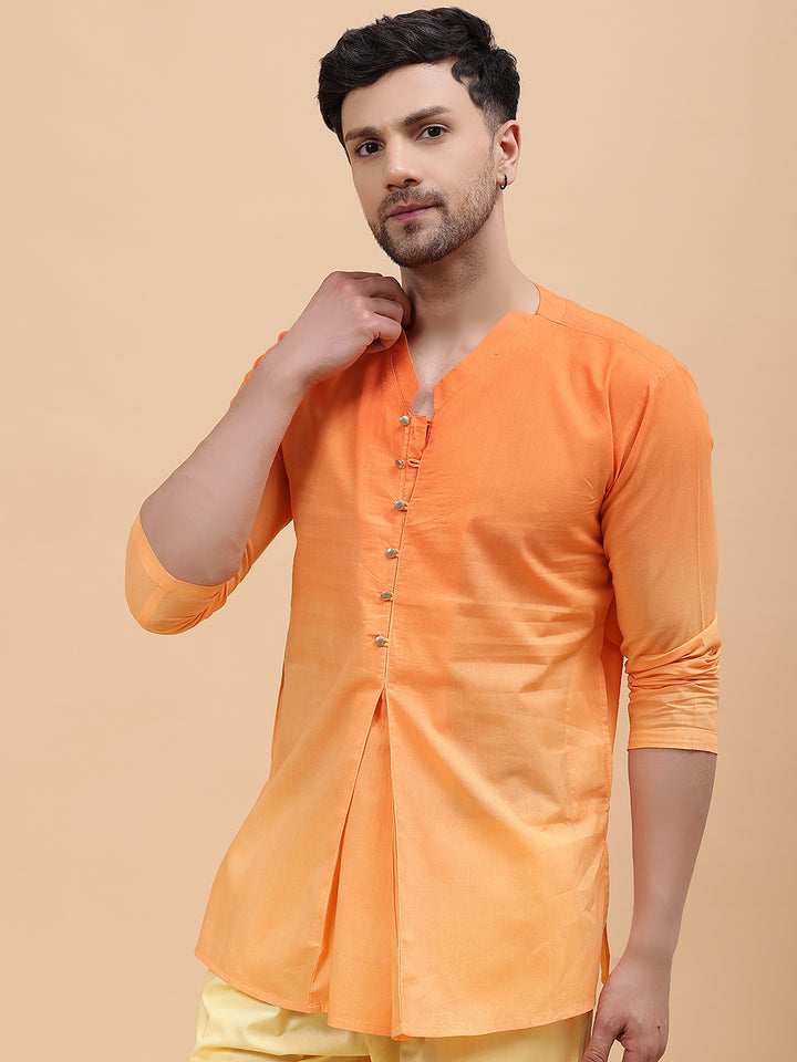 Ombre Dyed Pure Cotton Short Kurta with Pyjama