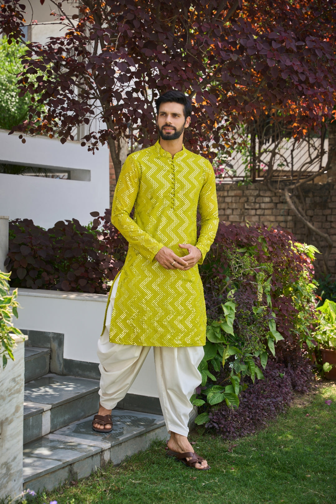 Sequins Embroidered Kurta With Patiala Salwar