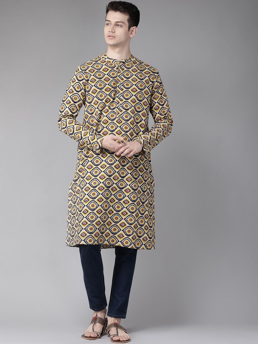 Handcrafted Block printed Kalamkari straight Sustainable kurta