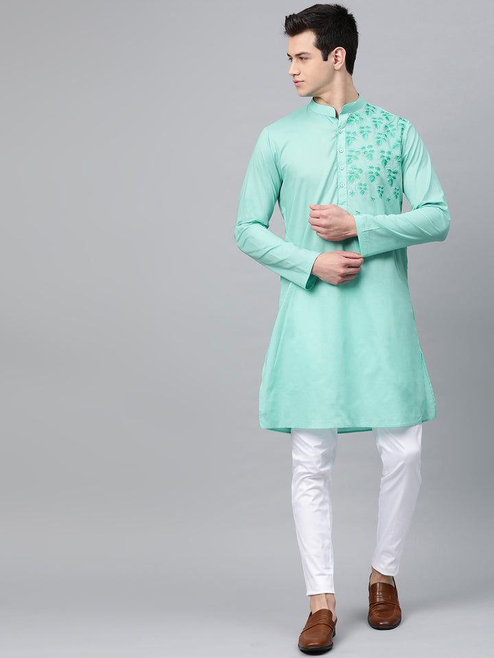 Embroidered Straight kurta with Pyjama