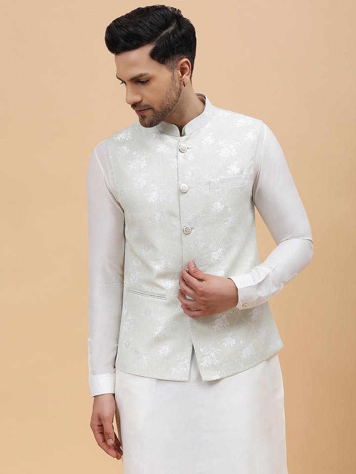 Woven Jacquard Nehru Jacket