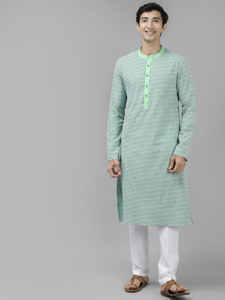 Printed Pure Cotton Straight kurta with Pyjama