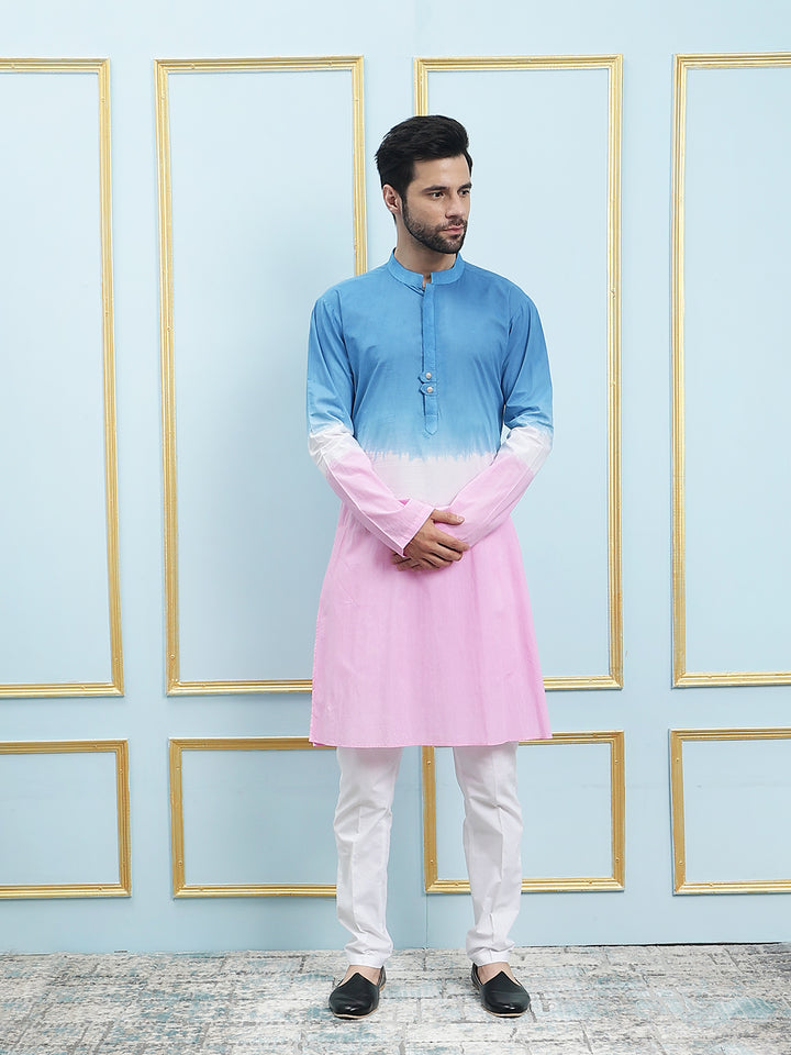 Ombre Dyed Pure Cotton Kurta with Pyjama