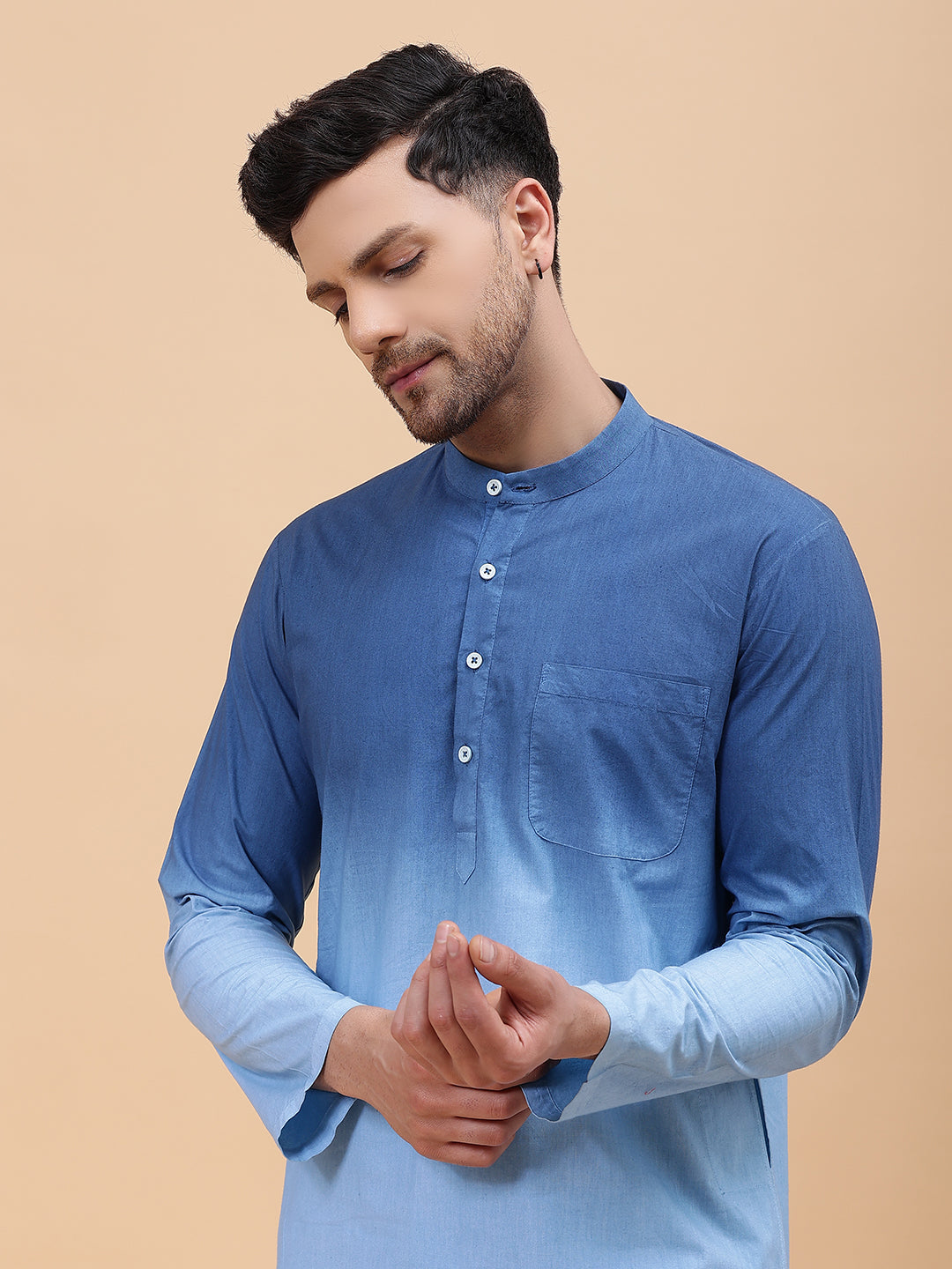 Ombre Dyed Pure Cotton Kurta with Pyjama