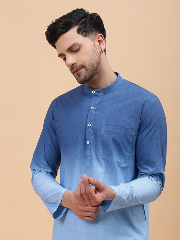 Ombre Dyed Pure Cotton Kurta with Pyjama