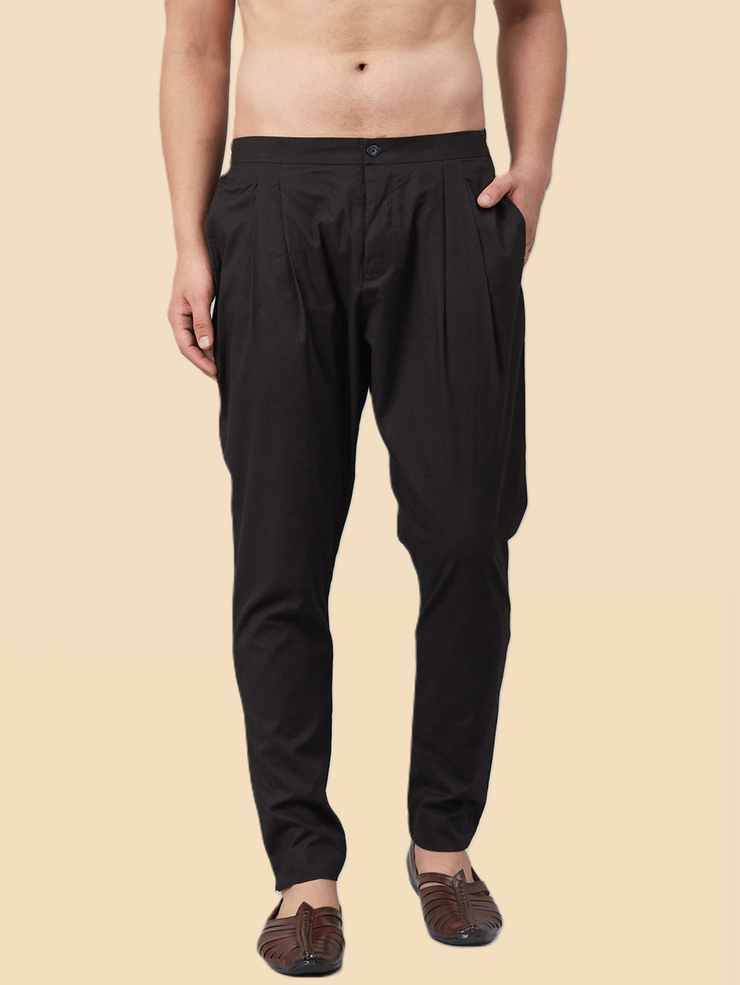 Men's Black Cotton Trousers style pant