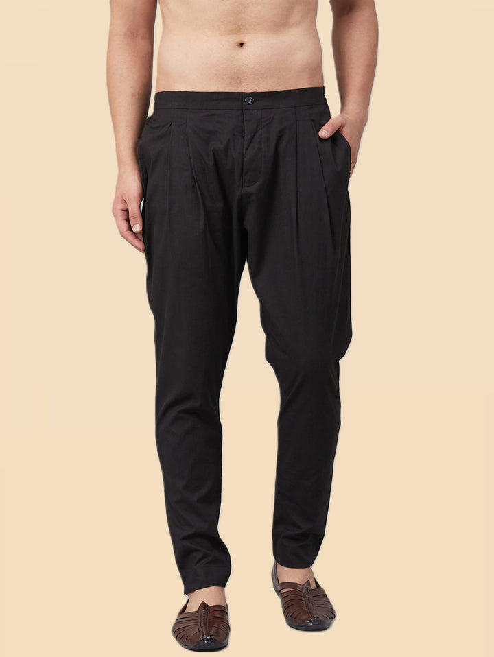 Men's Black Cotton Trousers style pant