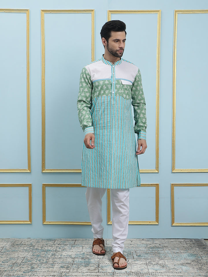 Printed Pure Cotton Straight Kurta with Princess Panel