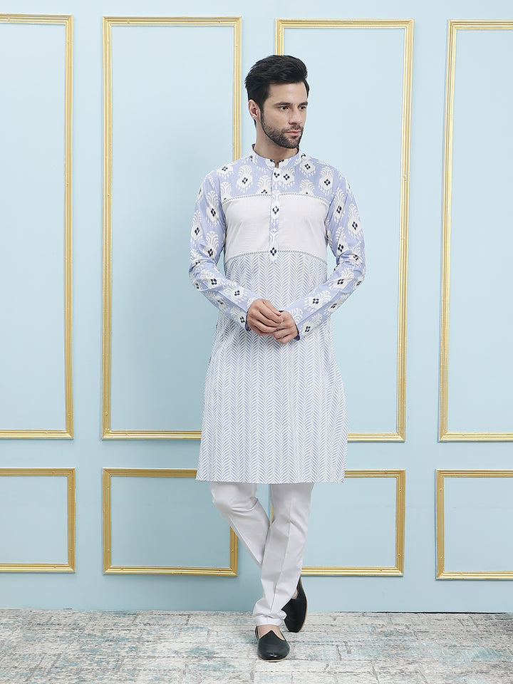 Printed Pure Cotton Straight Kurta with Princess Panel