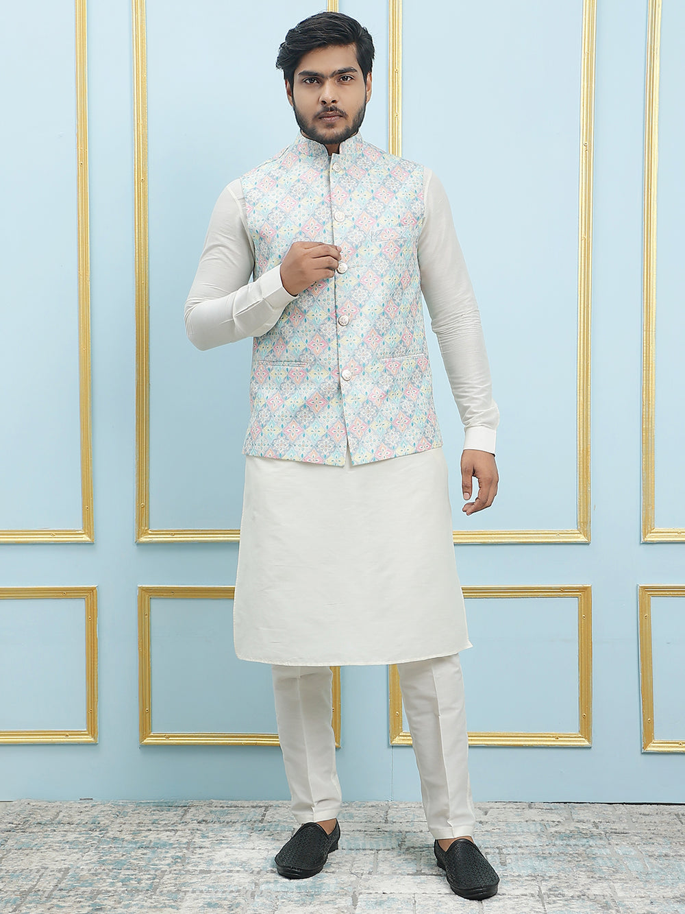 Embroidered Nehru Jacket – Multi