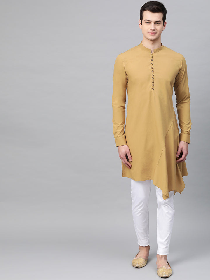Plain Solid Asymmetrical Kurta with Pyjama