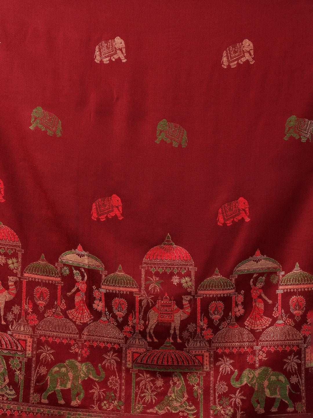 Tweedle Men’s Mahotsav Ethnic Design Zari Shawl, Faux Wool - Maroon - 40 x 80 inches