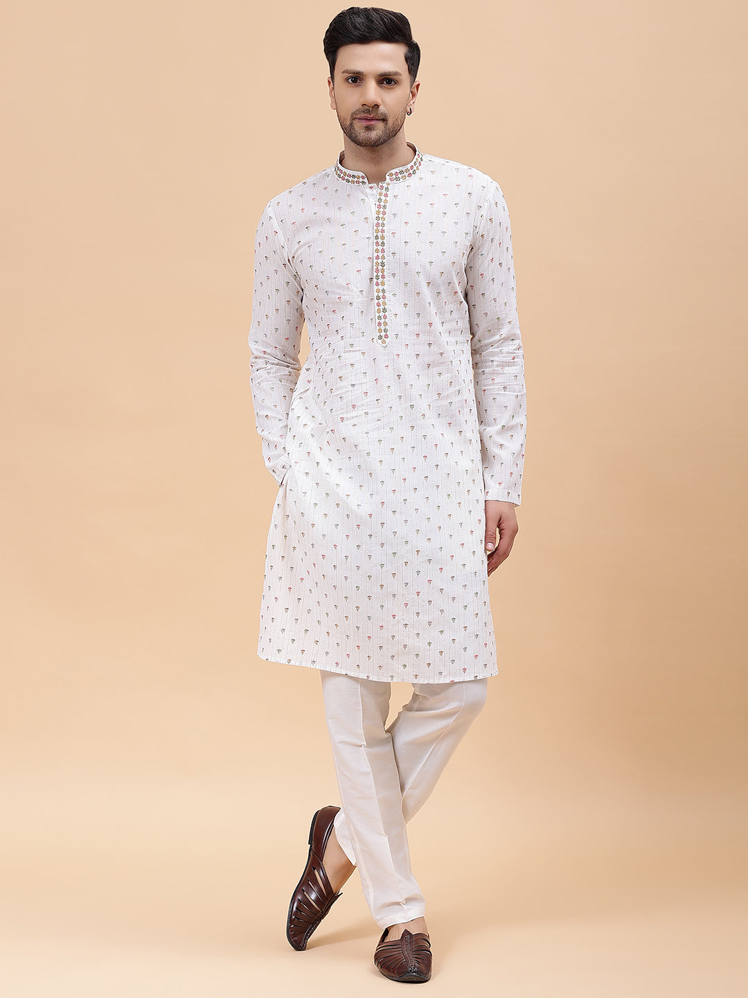 Pure Cotton Embroidered Straight kurta