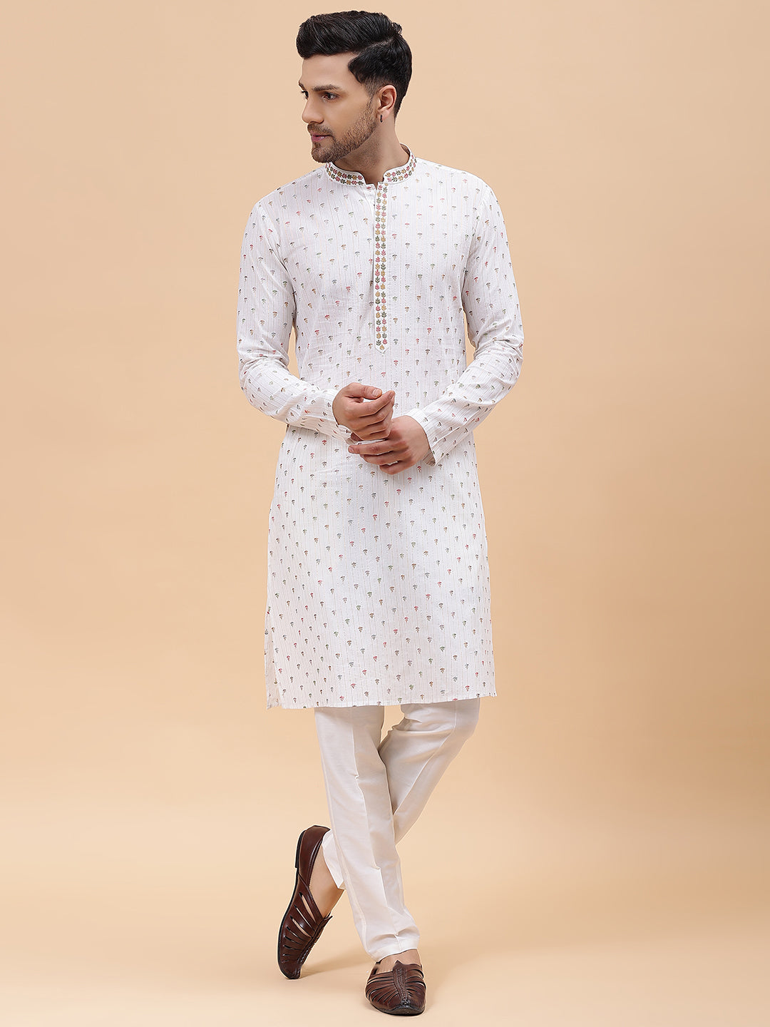 Pure Cotton Embroidered Straight kurta