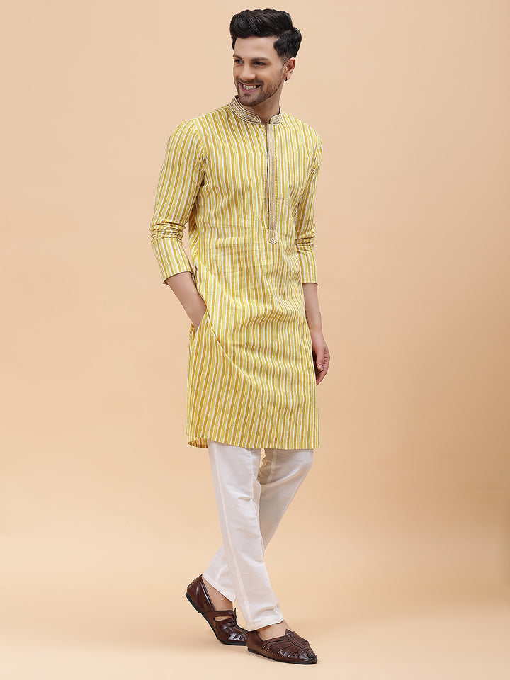 Pure Cotton Embroidered Straight kurta