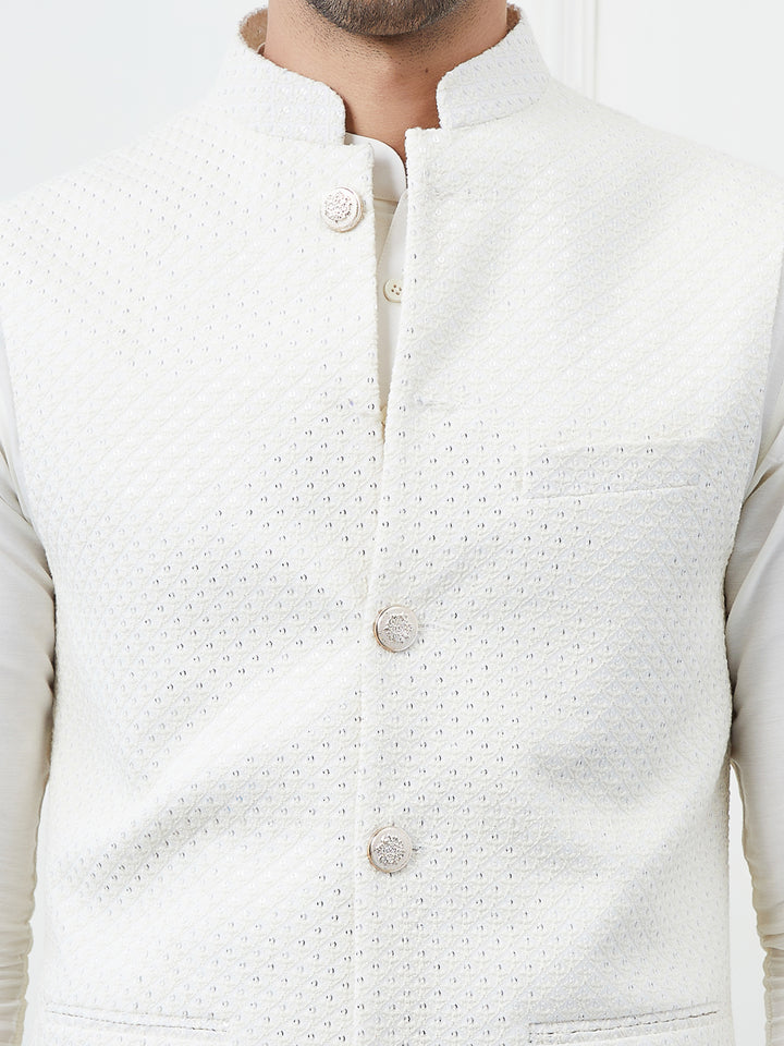 Sequins Embroidered Nehru Jacket