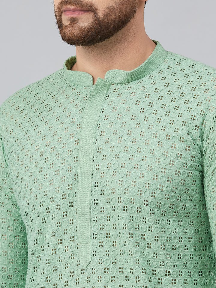 Chikankari Embroidered Straight kurta with Pyjama