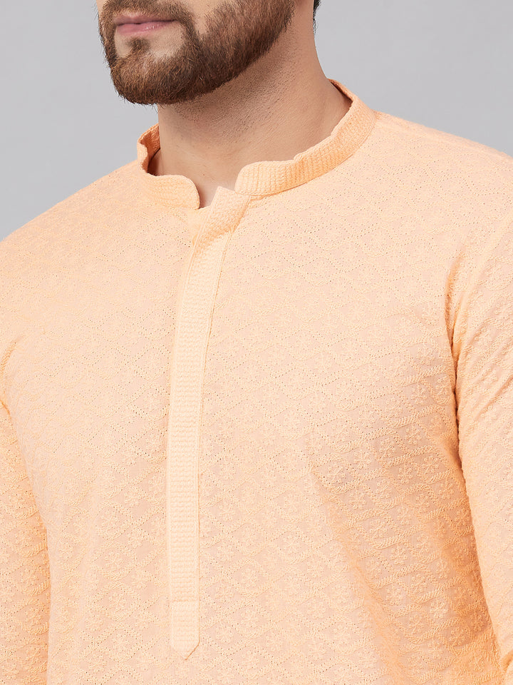 Chikankari Embroidered Straight kurta with Pyjama