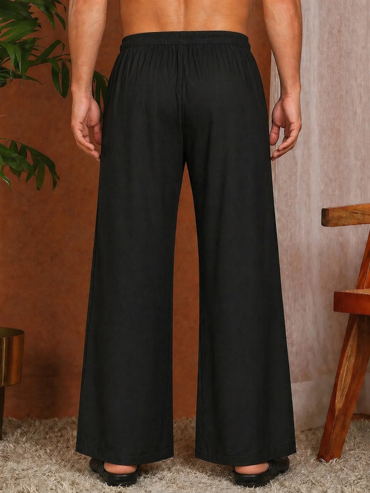 Men's White Rayon Regular Fit Pyjama