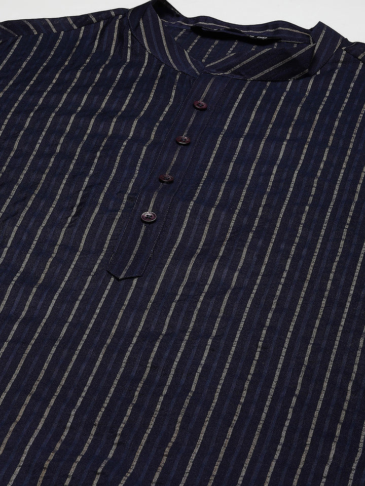 Silk Woven Straight Kurta with Pyjama