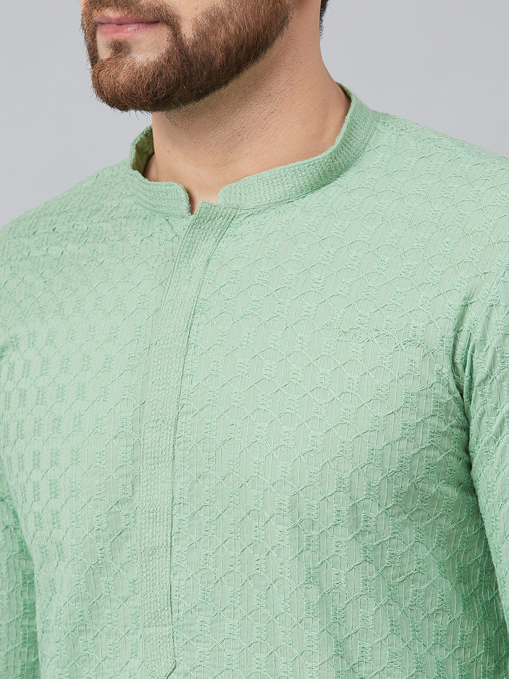 Chikankari Embroidered Straight kurta with Pyjama