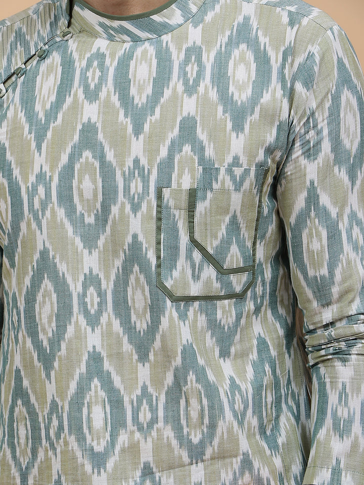Ikat Printed Cotton Kurta