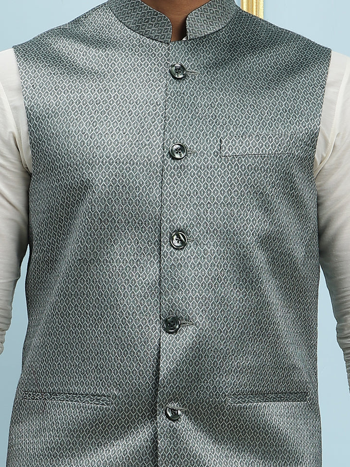 Woven Jacquard Nehru Jacket