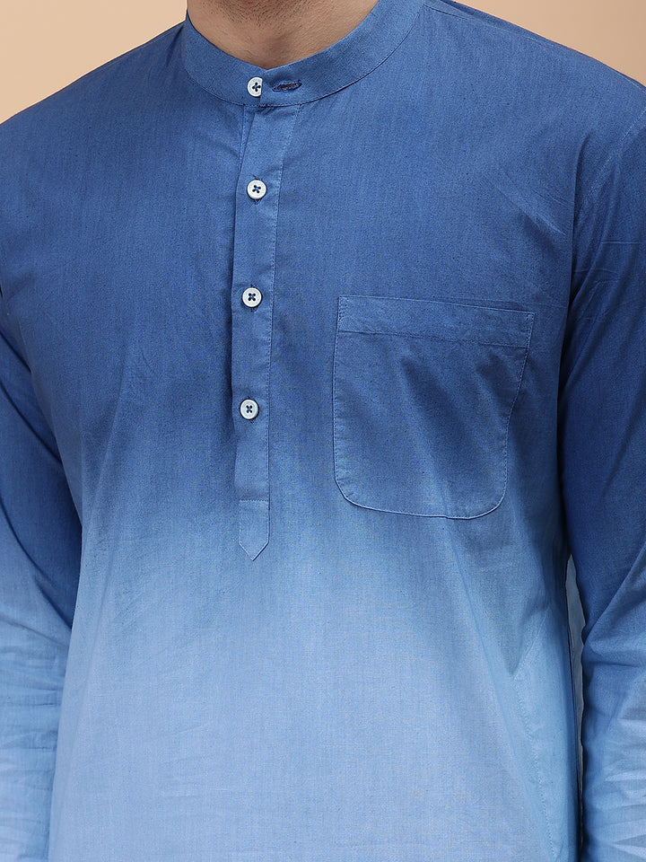Ombre Dyed Pure Cotton Kurta with Pyjama