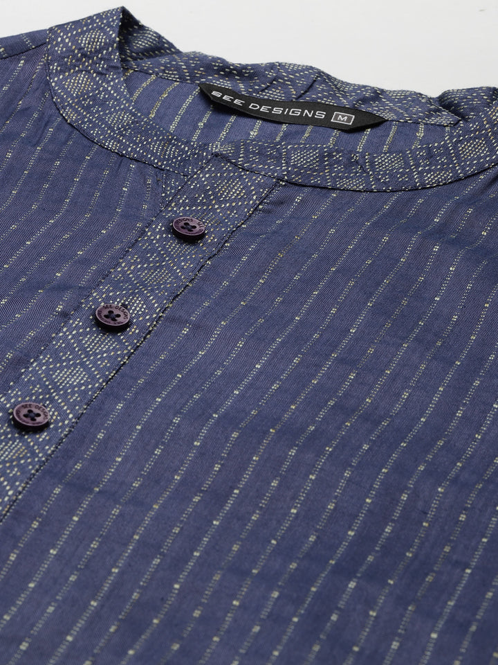 Silk Woven Straight kurta with Pyjama