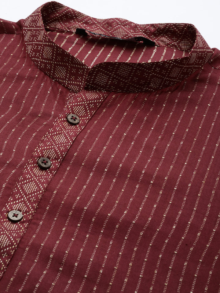 Silk Woven Straight Kurta with Pyjama