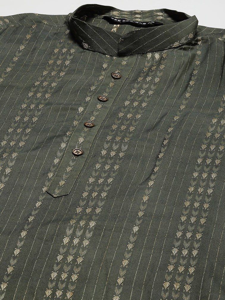 Silk Woven Straight Kurta with Pyjama