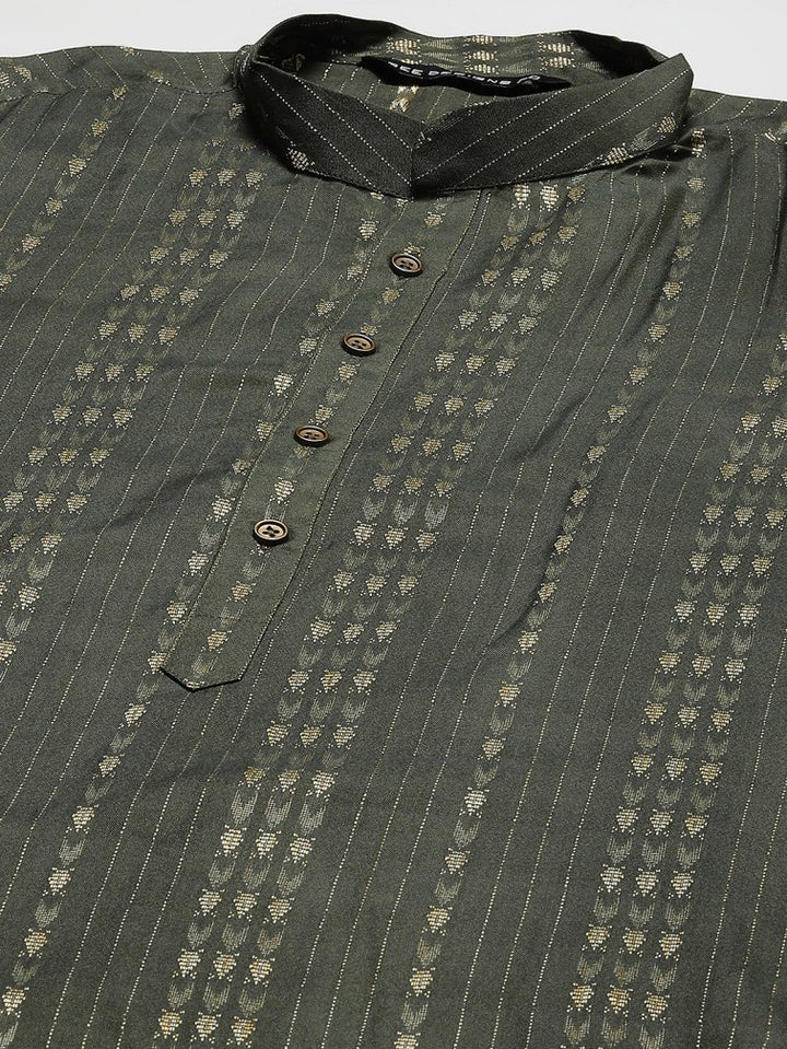 Silk Woven Straight Kurta with Pyjama