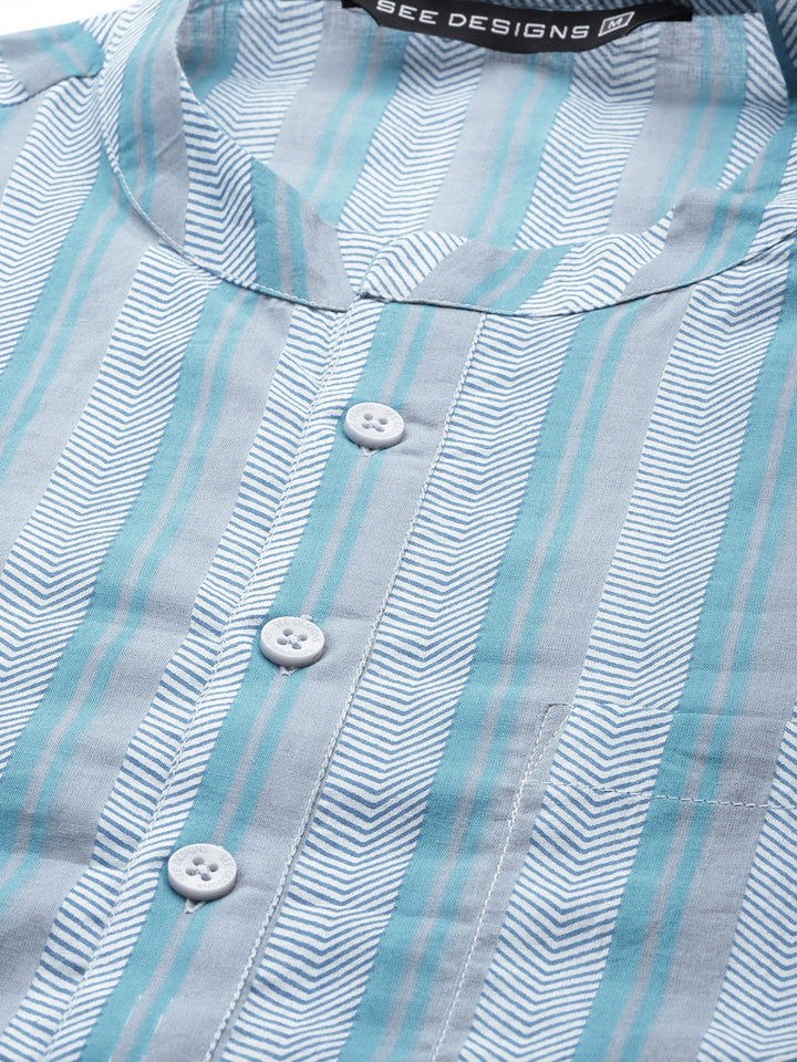 Men Multi Printed Straight Kurta