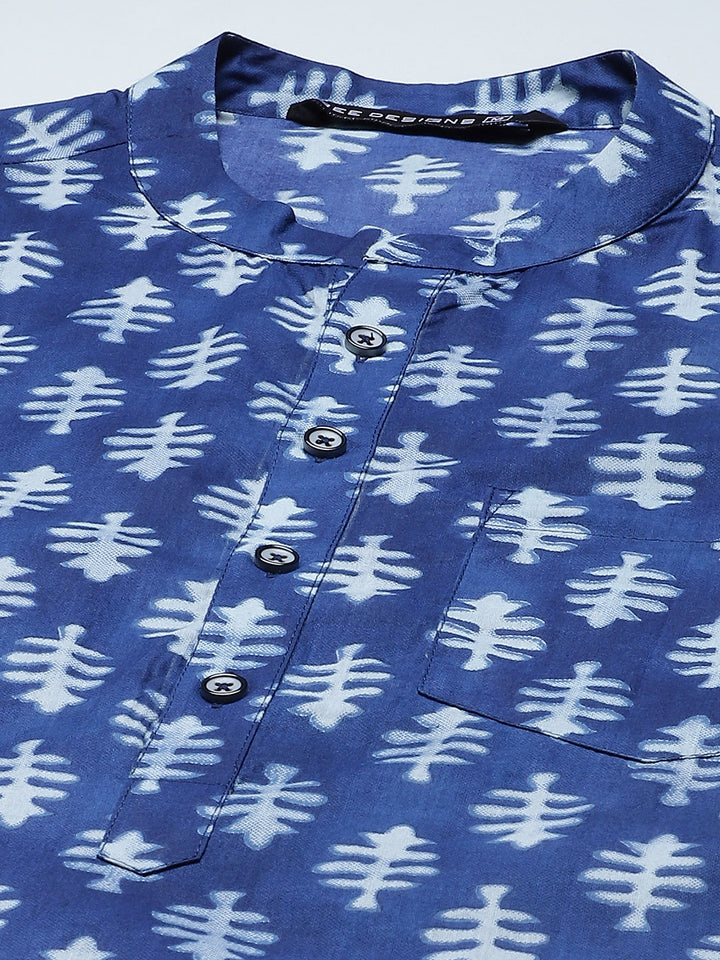 Men Pure Cotton Floral Printed Kurta