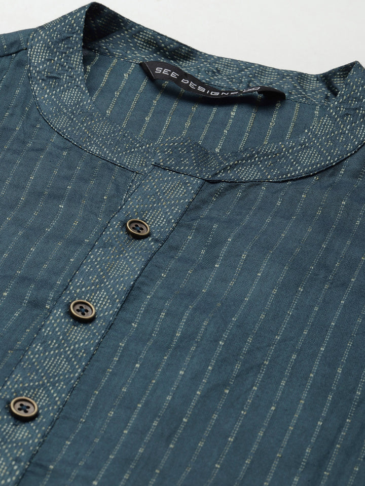 Silk Woven Straight kurta with Pyjama