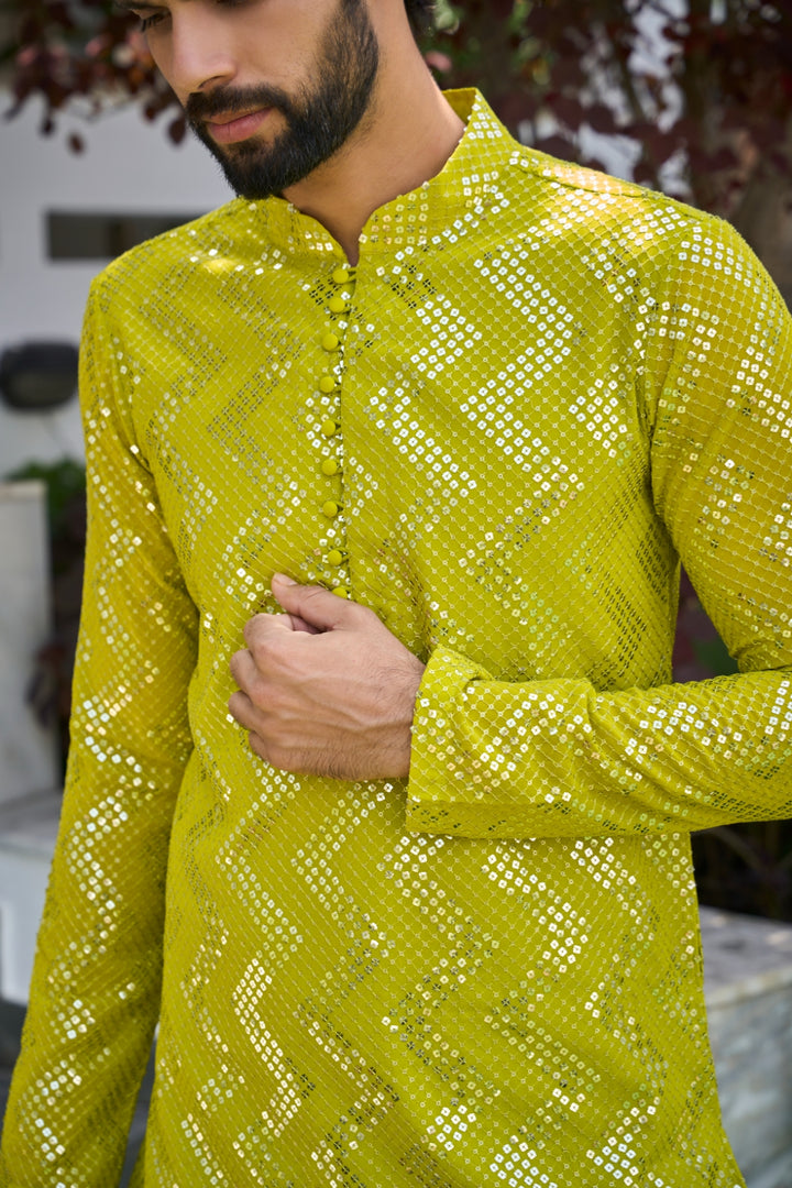 Sequins Embroidered Kurta With Patiala Salwar