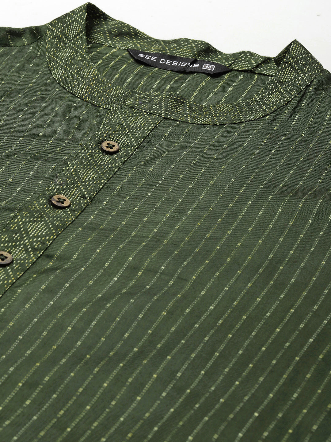 Handwoven Straight Silk Kurta with Pyjama