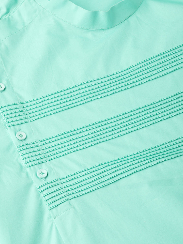 Yoke Thread worked Solid Straight kurta with pyjama