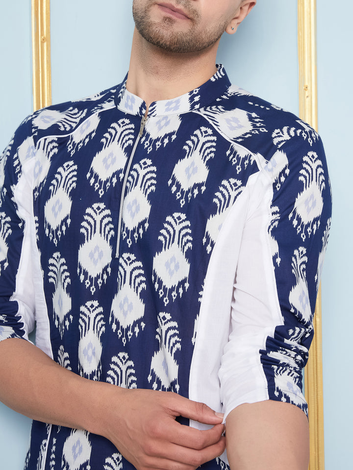 Ikat Printed Kurta With Pyjama