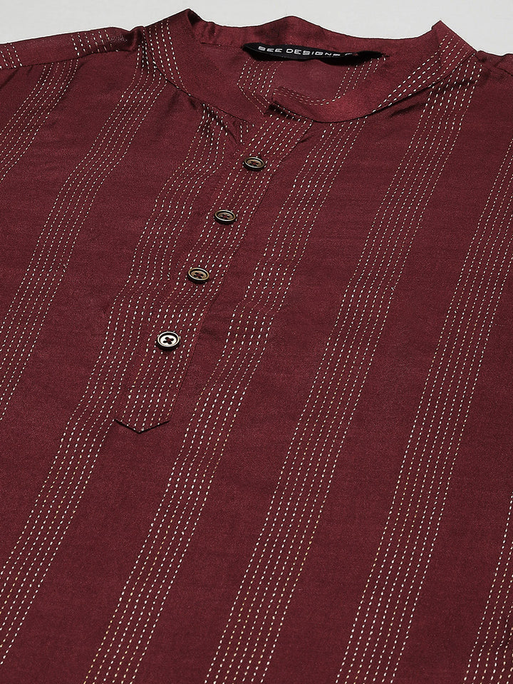Silk Woven Straight Kurta with Pyjama