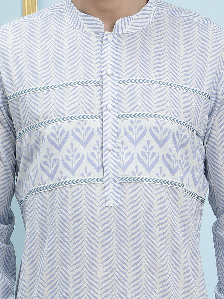Printed Pure Cotton Straight Kurta with Princess Panel