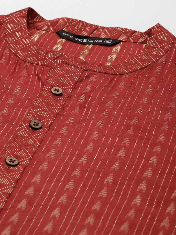 Silk Woven Straight kurta with Pyjama