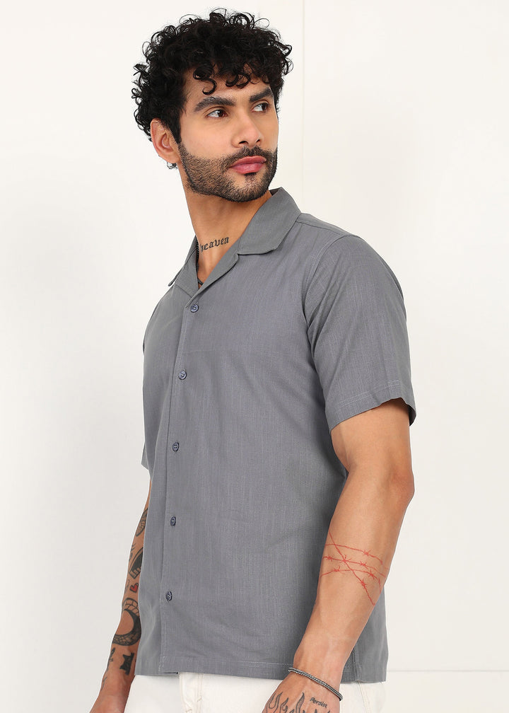 Fabmade Slate Ease Linen Shirt