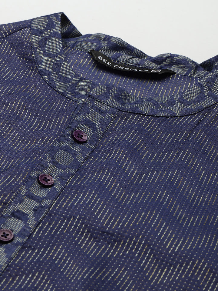 Silk Woven Straight kurta with Pyjama