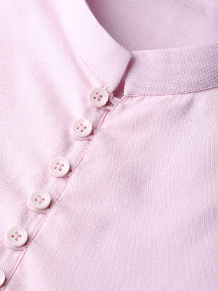 Plain Solid Asymmetrical Kurta with Pyjama